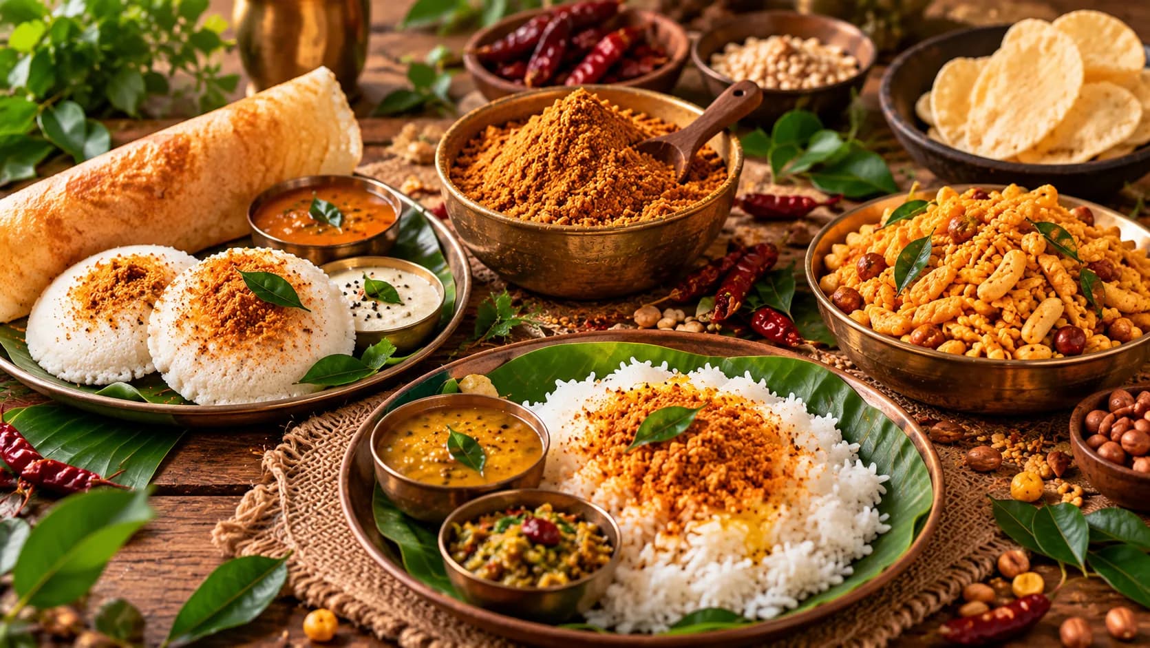 Indian podi served with traditional food